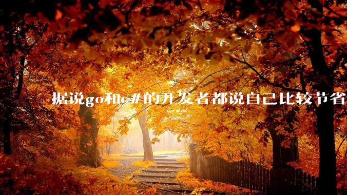 据说go和c#的开发者都说自己比较节省内存，你们认为呢？